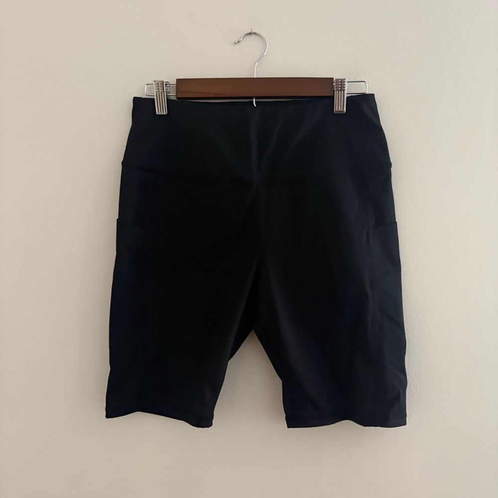 Promover Women’s XL Black Compression Bike Shorts Pockets Gym Workout